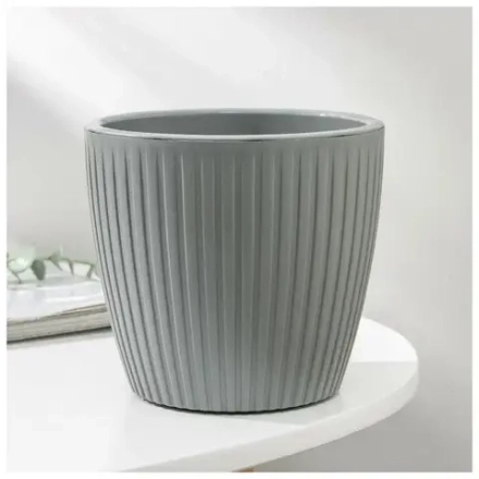 Горшок Эви VipSet 3л Серый с дренажной системой Сантино