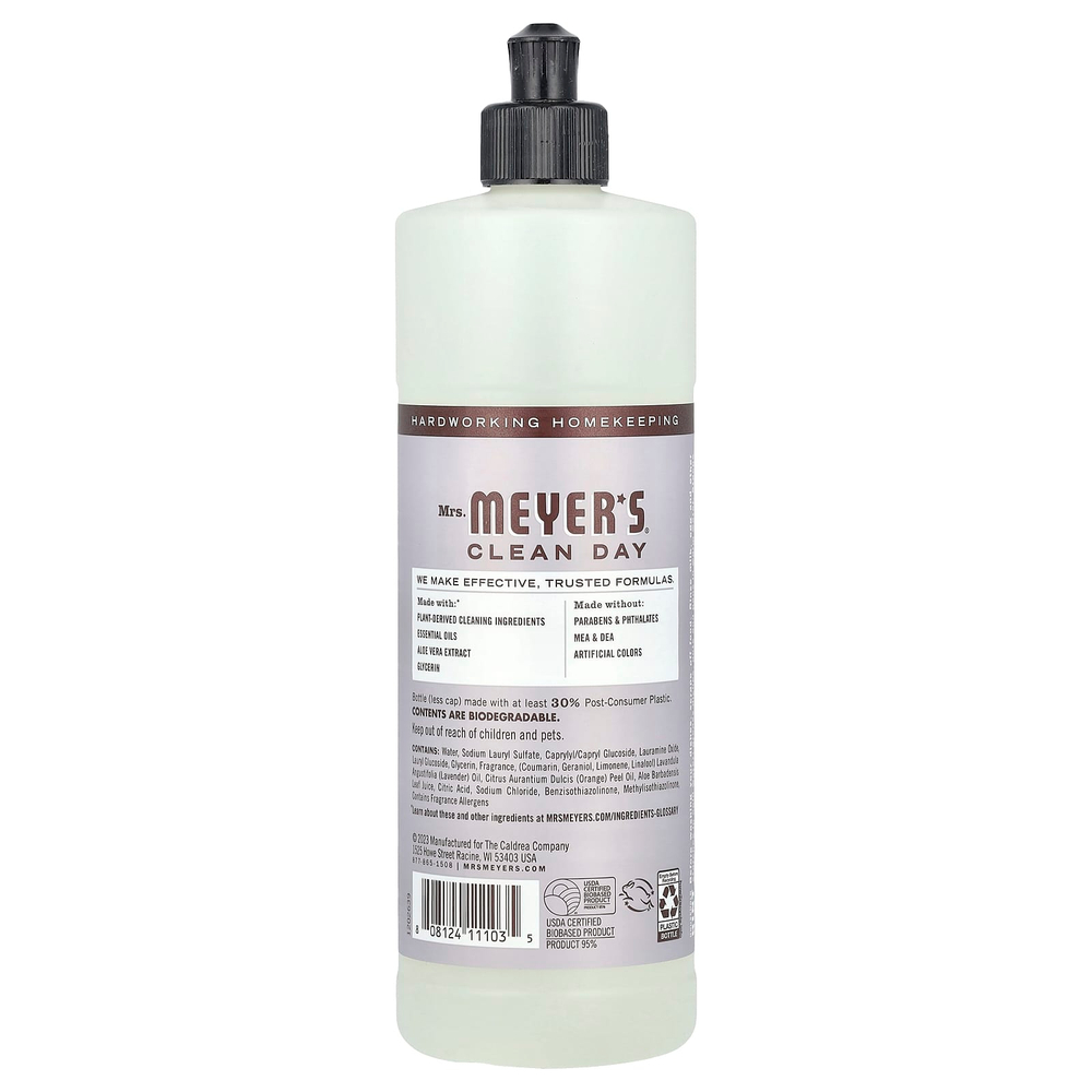 Mrs. Meyers Clean Day, средство для мытья посуды, лаванда, 473 мл (16 жидк. унций)