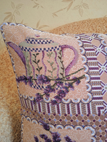 Декоративный гобеленовый чехол для интерьерной подушки Лаванда микс (38*38)