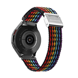 Эластичный ремешок темного цвета (DarkStripes) от Dux Ducis для смарт часов Samsung Galaxy Watch 45 и 46мм (размер крепления 22мм), серия Mixture II Series