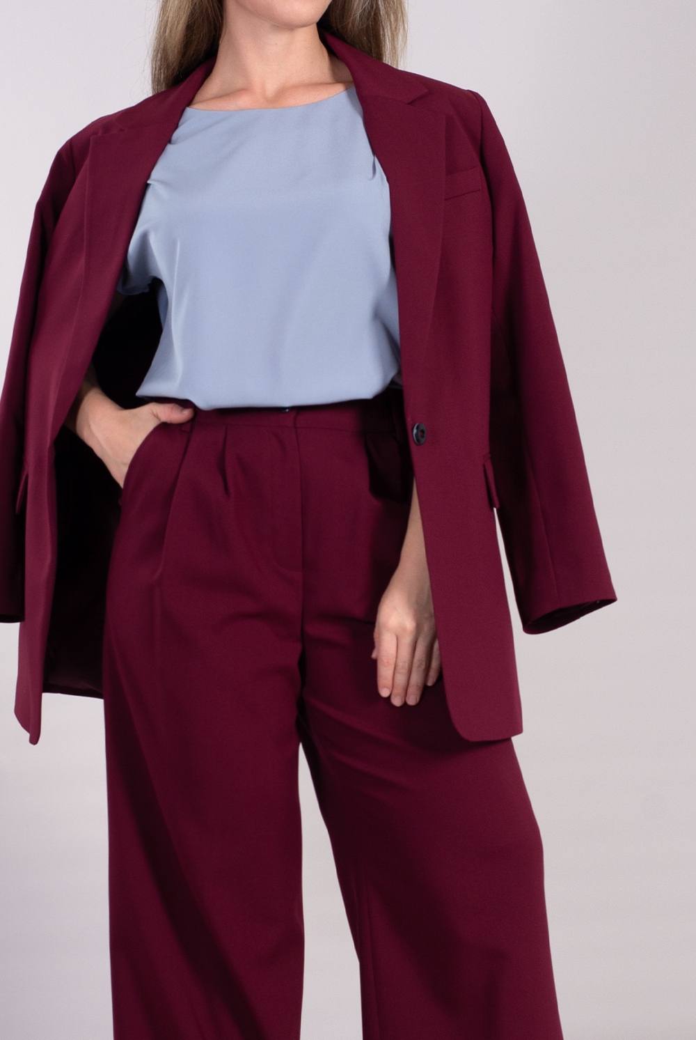 Брюки женские 4137АП, бордовый #489Бор024137АП