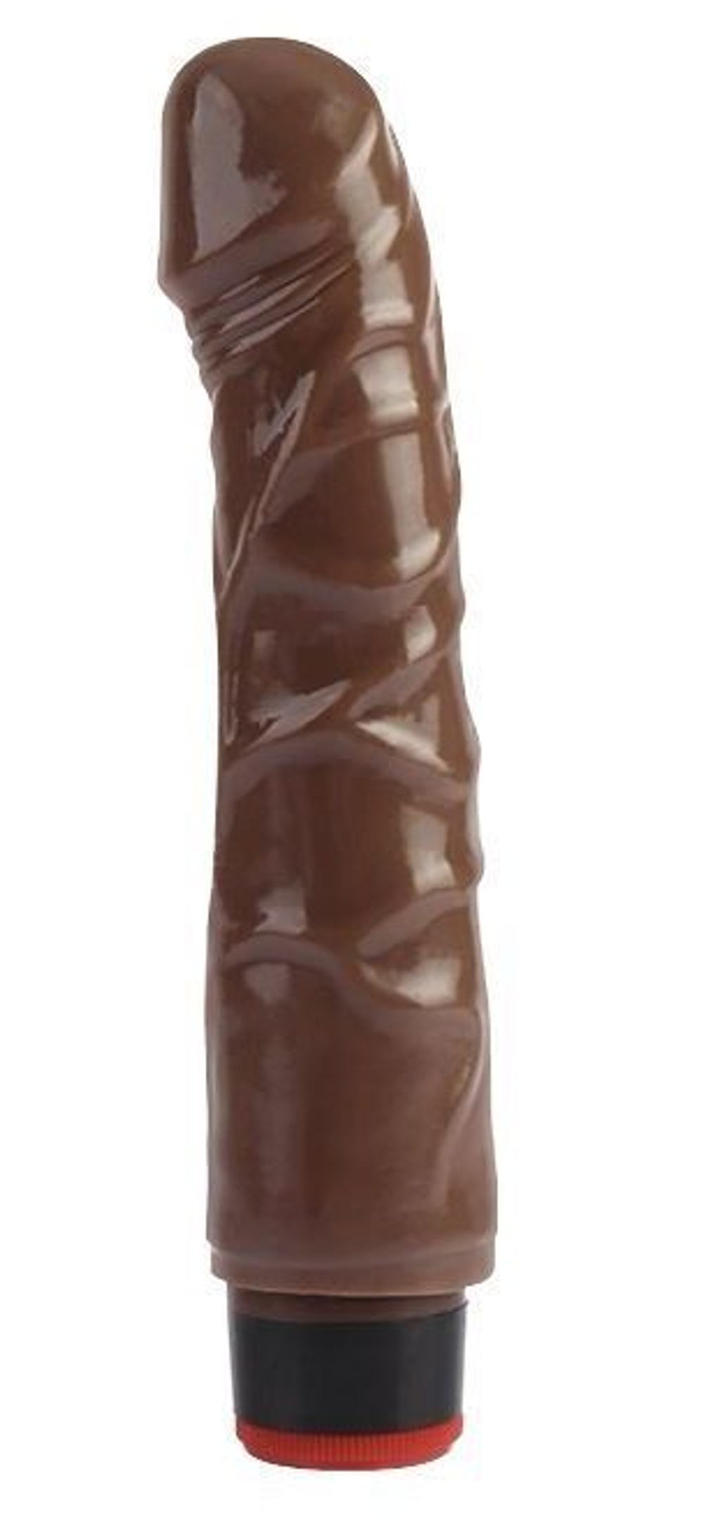 Коричневый вибратор-реалистик 8 Vibrating Dildo - 21 см. (Цвет: коричневый)