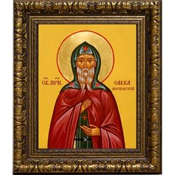 Савва Московский Преподобный. Икона на холсте.