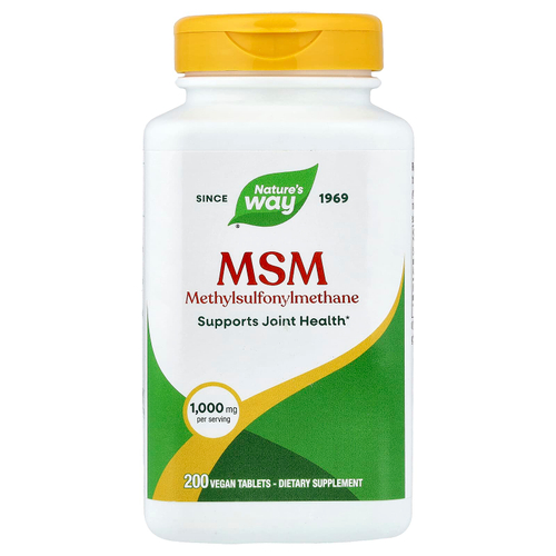 Nature's Way, МСМ, Pure OptiMSM, 1000 мг, 200 таблеток