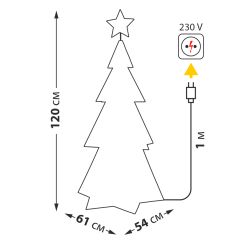 ULD-R502 220V XMAS TREE Светильник декоративный Ёлка. 400 светодиодов. Белый свет. Цвет корпуса радужный. TM Uniel