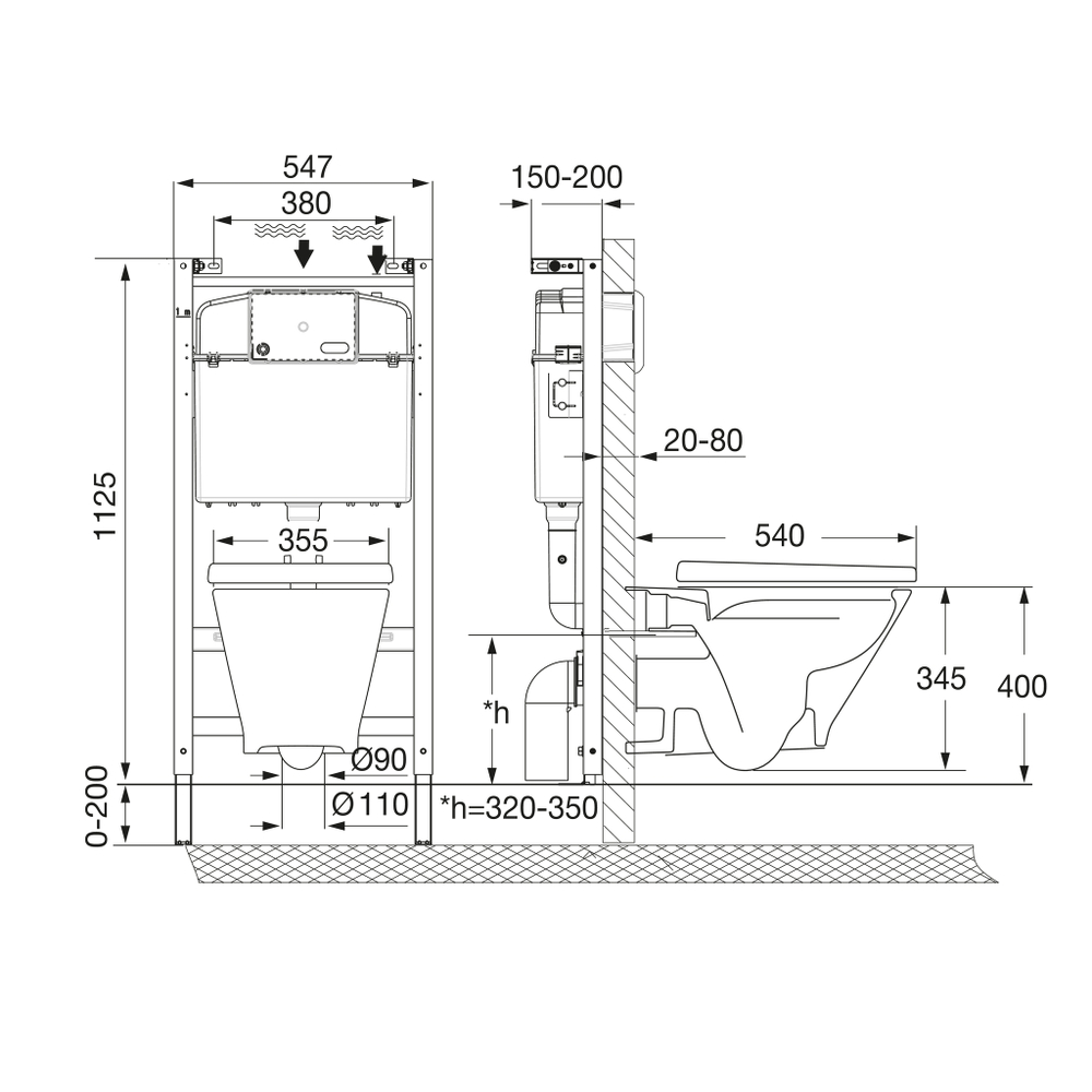 ПЭК Roca The Gap Round 893105000 подвесная чаша Rimless + инсталляция + сиденье дюропласт, без панели смыва