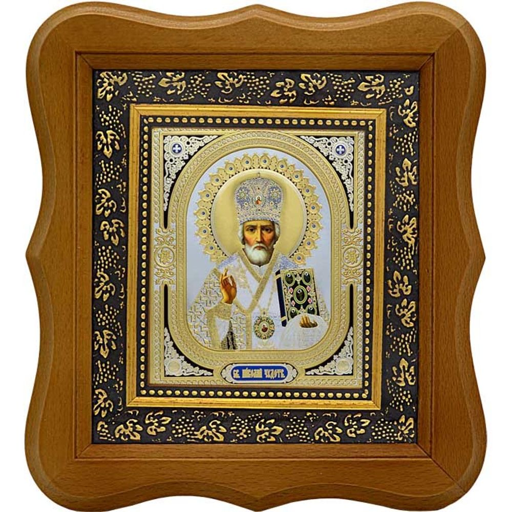 Николай Чудотворец. Печатная икона (конгрев).