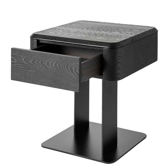 Прикроватная тумбочка с ящиком Caiza черная