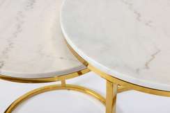 Кофейный столик из 2-х частей (Золото/Мрамор)