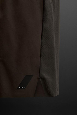 ZARA СПОРТИВНЫЕ ШОРТЫ В СТИЛЕ КОЛОР-БЛОК, КОРИЧНЕВЫЙ