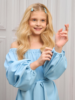 Платье нарядное для девочки голубое