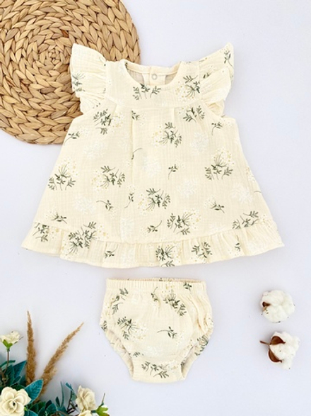 Комплект муслиновый платье трусики на девочку