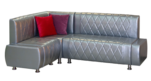 Кухонный уголок К011 с ящиками кожзам серебристый дерево