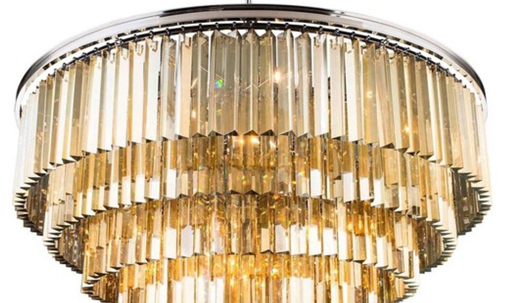 Люстра Odeon 10A chrome/amber