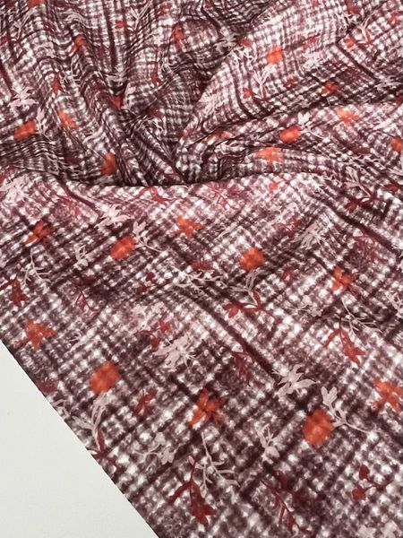 ЛИСТЬЯ НА БУКЛЕ, ИМИТАЦИЯ - 100% хлопок 2