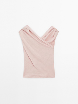 Massimo Dutti Топ без рукавов, цвет розового дерева