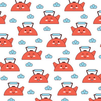 Kitchen fabric print Funny teapots