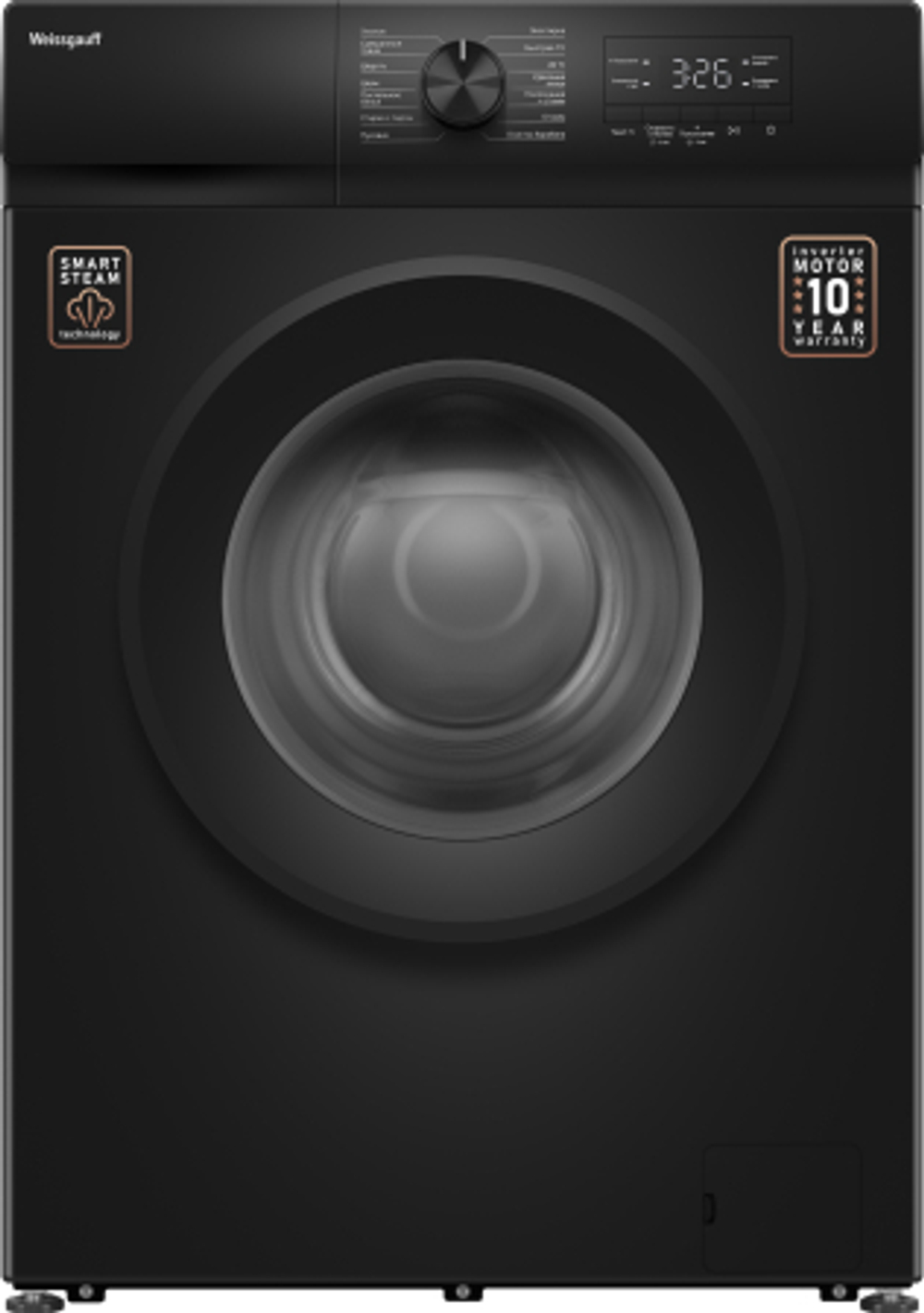 Стиральная машина Weissgauff WM 39106 Inverter Steam Black (439148)