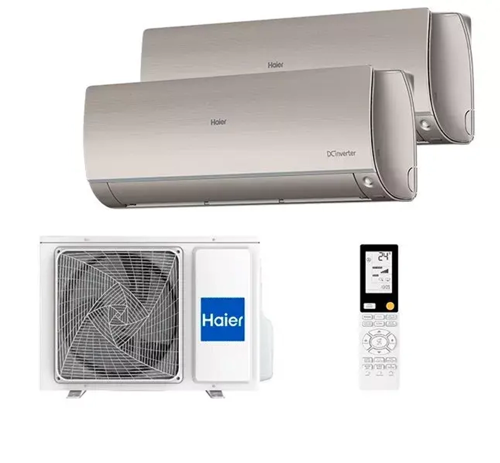 Мульти сплит-система Haier на 2 комнаты (35+35 кв.м.) FLEXIS Gold