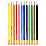 Карандаши 12цв., 3-гран., пластик., стираемые с ластиком (Каляка-маляка)