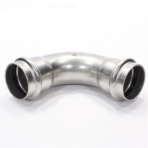 Отвод 90° 42-42, WAAG Heavy Inox, пресс-труба, сталь нержавеющая