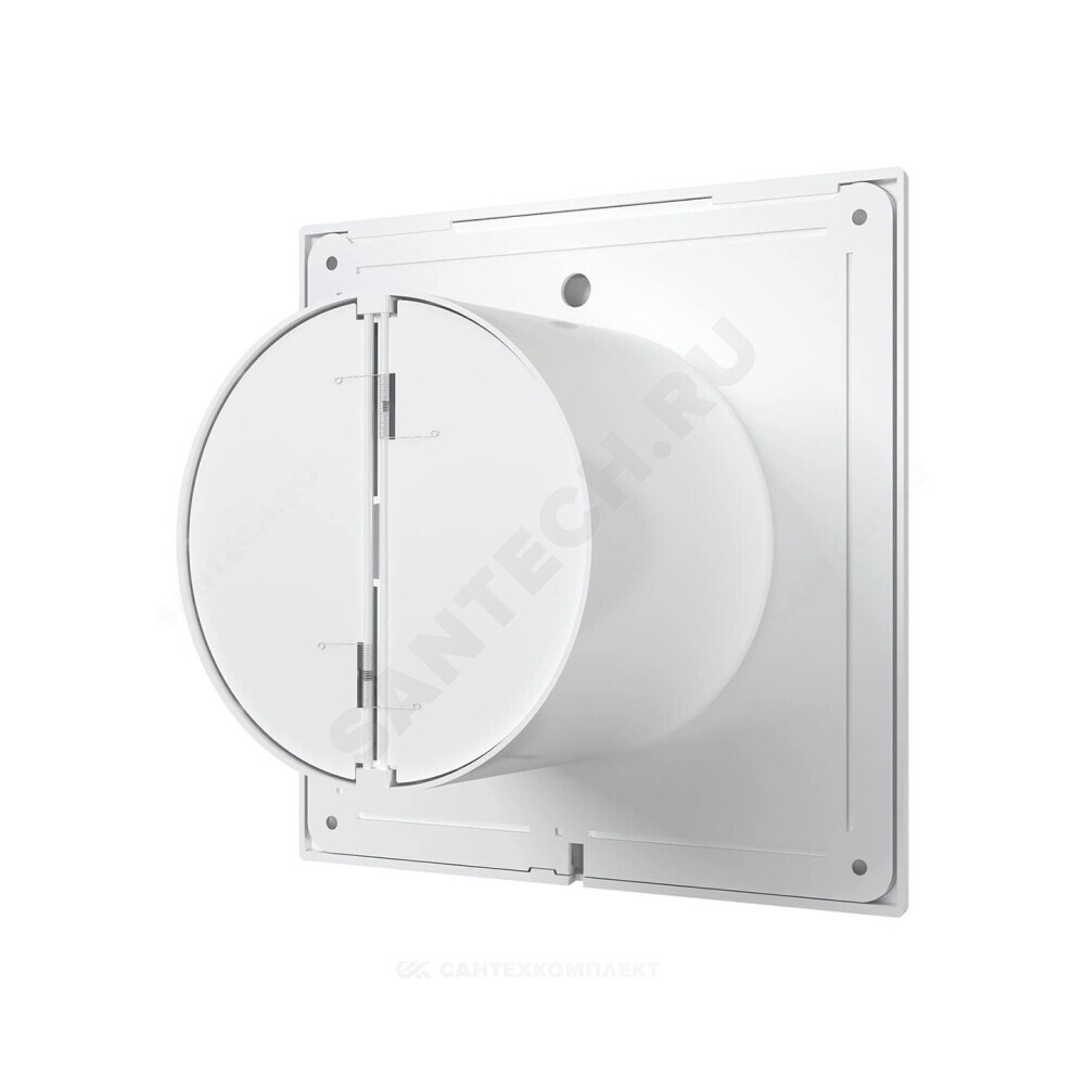 Вентилятор накладной пластик D125 с обратным клапаном белый DICITI SLIM 5C
