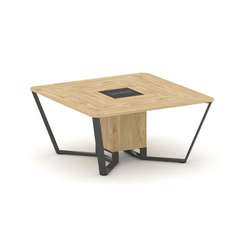Steel Meet Стол переговорный квадратный KM-PR.B.SP-08 Тиквуд Светлый/Графит Глянец/Металл Антрацит 1