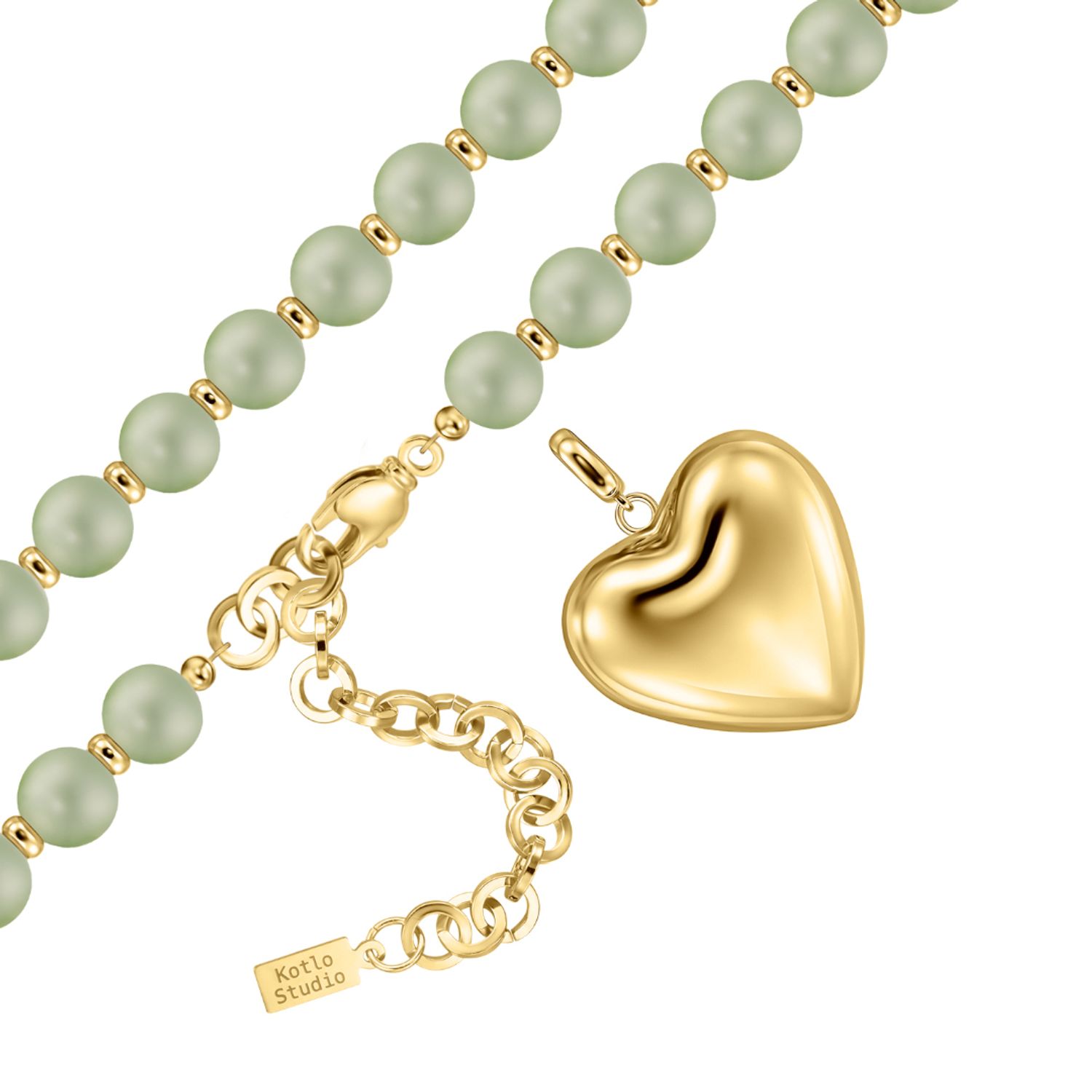 Колье Swanky Heart Gold-Green Necklace