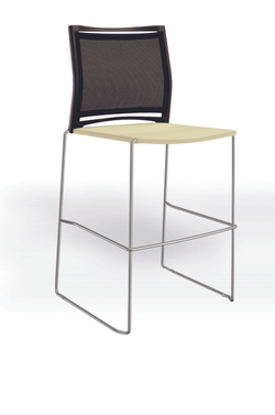 Web стул на полозьях кухонный/барный со спинкой-сеткой