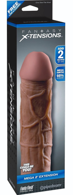 Коричневая насадка Mega 2 Extension - 20,3 см. (Цвет: коричневый)