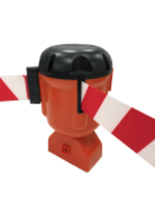 Вытяжная лента для ограждения "Солдатик" тип 3 красно-белая 9м