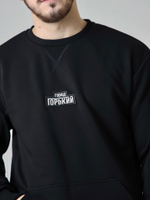Свитшот мужской черный Город Горький с нашивкой