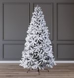 Заснеженная елка с гирляндой встроенной «Русская Императрица» (Литая хвоя) 230 см / 2,3 м