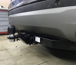 Фаркоп с элект. Smart, на Hyundai Santa Fe FA 0724-E (с 2012 по 2018 г.в.с одной выхлопной трубой) (паспорт и сертификат в комплекте) Бизон