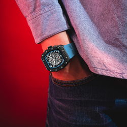 STARKING Richard Collection Quartz Movement Silicone Strap Watch Men"s Watches Black Dial