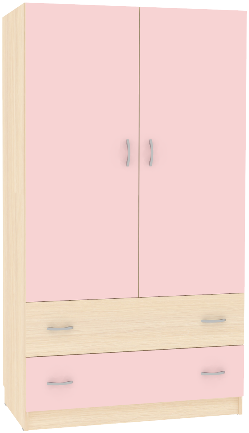 Шкаф 2-х створчатый КарИВи Кадет  Дуб Молочный Розовый