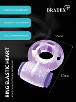 Фиолетовое эрекционное кольцо с вибрацией Ring Elastic Heart