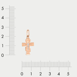 Крест женский православный из розового золота 585 пробы без вставок (арт. 708817-1002)