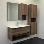 Тумба-умывальник Comforty Бордо-90 дуб темно-коричневый с раковиной Quadro 90