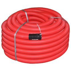 Труба гофрированная двустенная ПНД ЭРА GOFR-110-50-HD2-R красная 450Н SN10 d110мм с зондом 50м | Электротовары