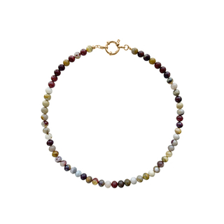 Колье из бусин камня ( bordeaux jasper )