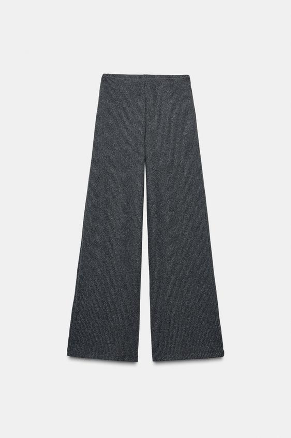 ZARA ШИРОКИЕ БРЮКИ ИЗ МЯГКОЙ ТКАНИ, СЕРЫЙ МЕЛАНЖ