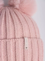 Шапка детская вязаная с помпонами и снуд