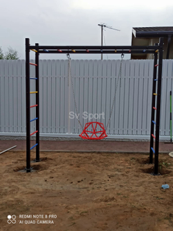 Монтаж уличной шведской стенки Sv Sport Рукоход (4 вертикальных столба)