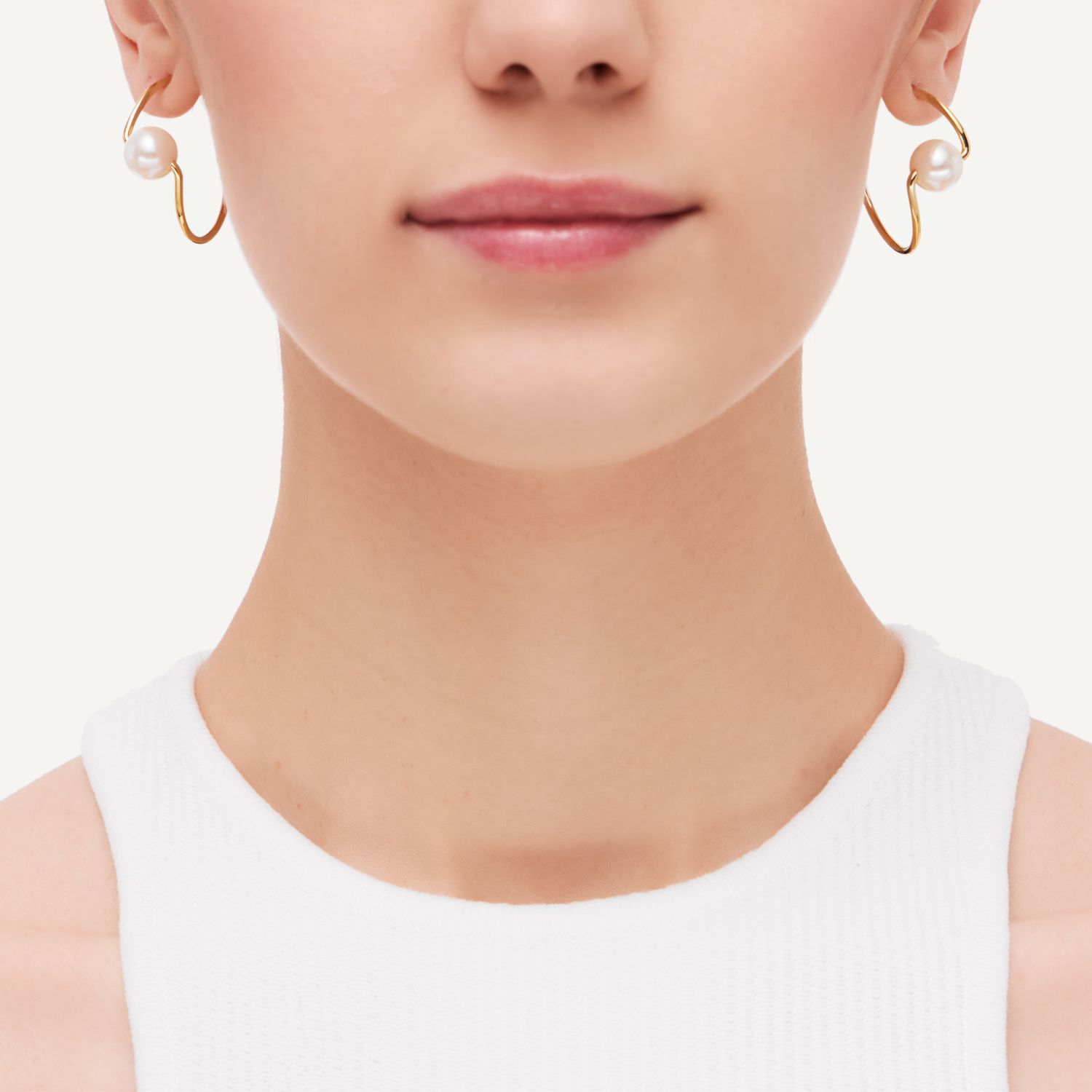 Серьги Lonely Pearl Earrings - Gold