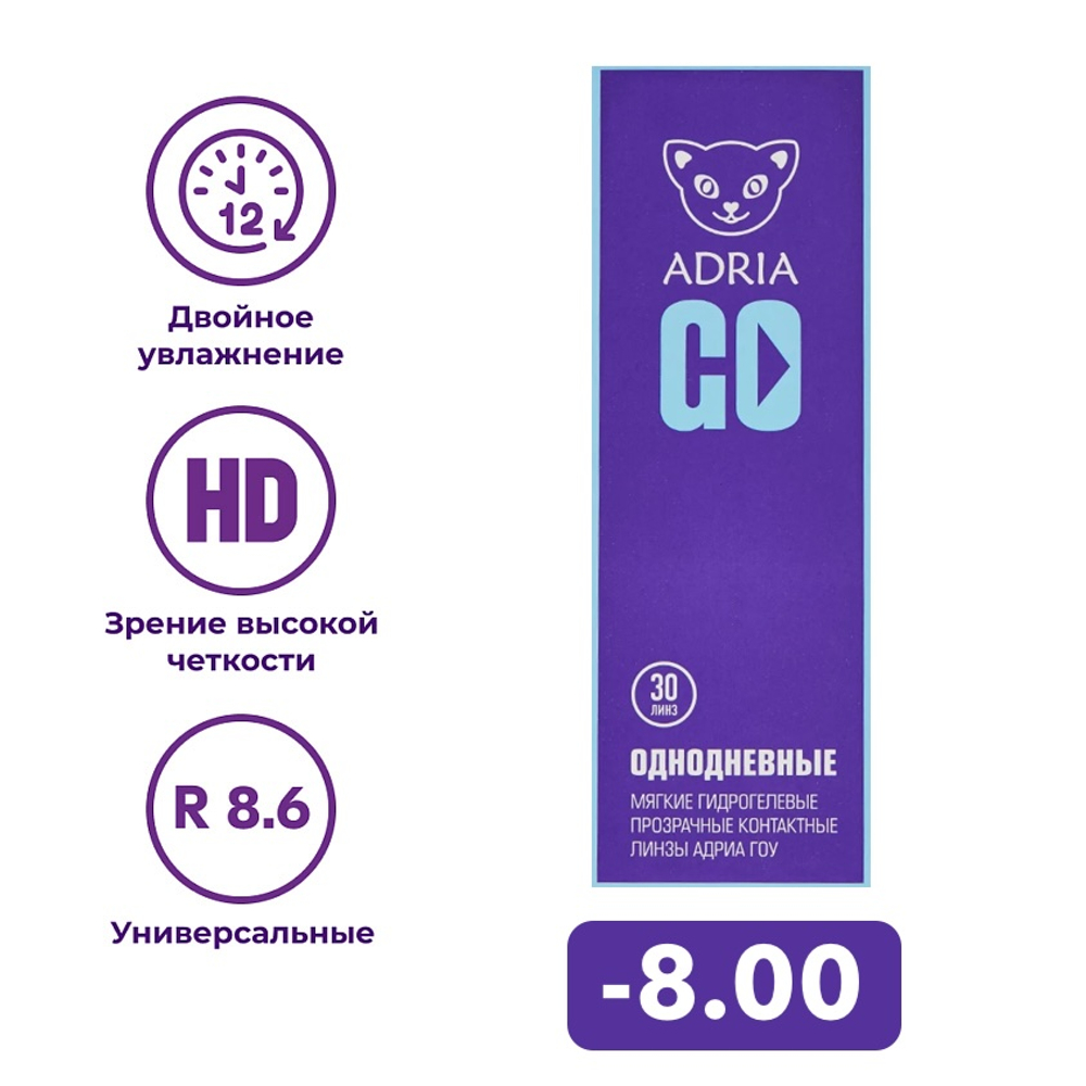 Однодневные контактные линзы Adria GO (уп. 30 линз)