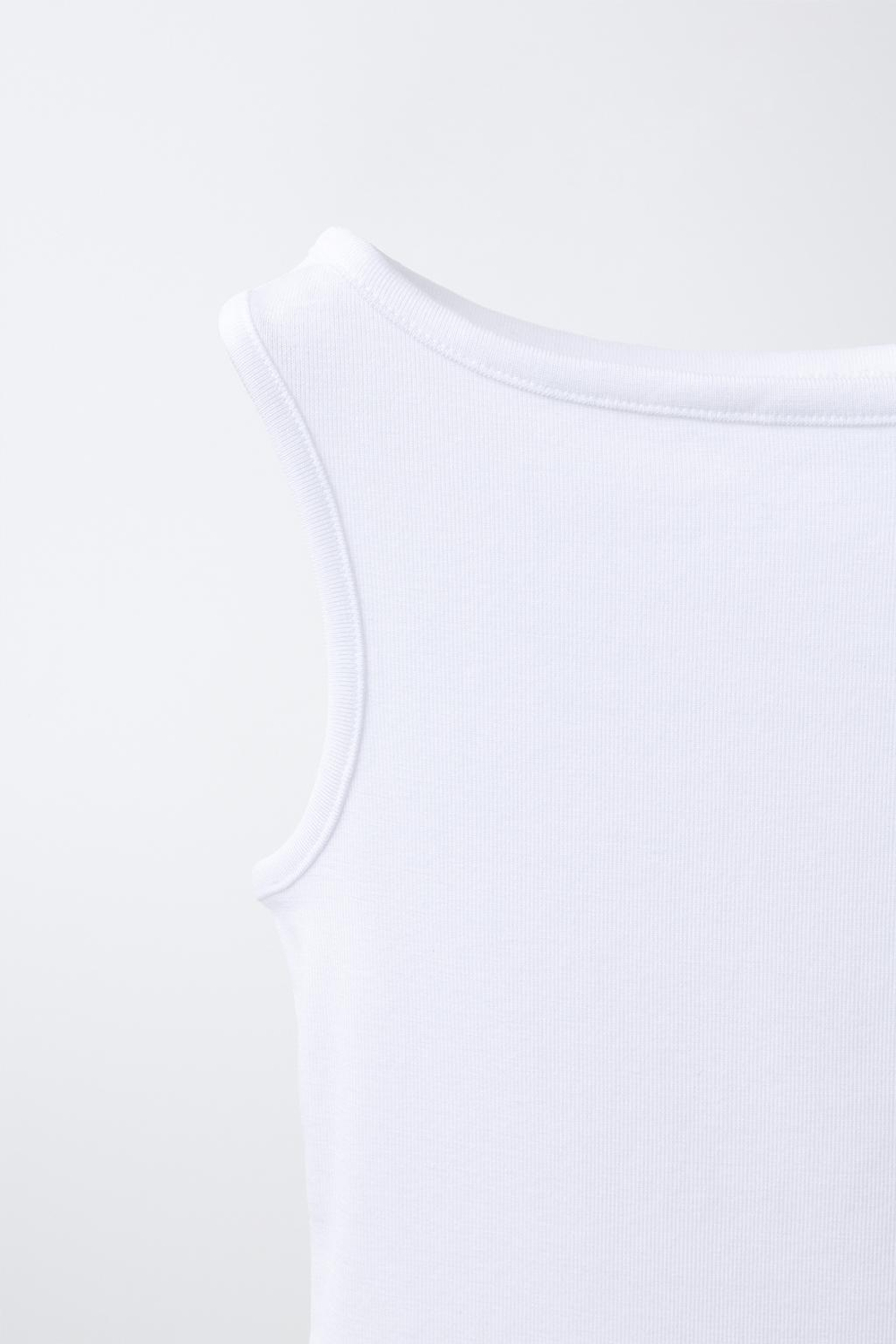 ZARA ОДНОТОННЫЙ ТОП ИЗ МОДАЛА, БЕЛЫЙ