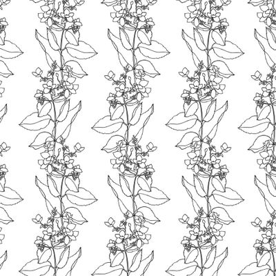 Черно-белый цветочный узор