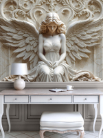 3D Фотообои барельеф девушка и мрамор