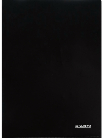 Папка-уголок А4 180мкм, черный (Проф-Пресс)